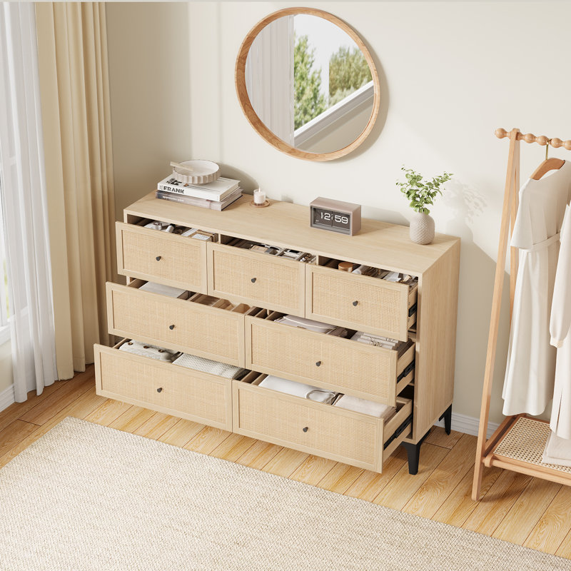 Commode 7 tiroirs, Naturel