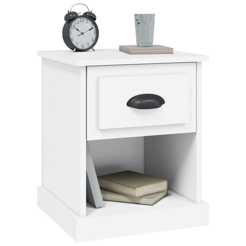 39cm W Bedside Table, White