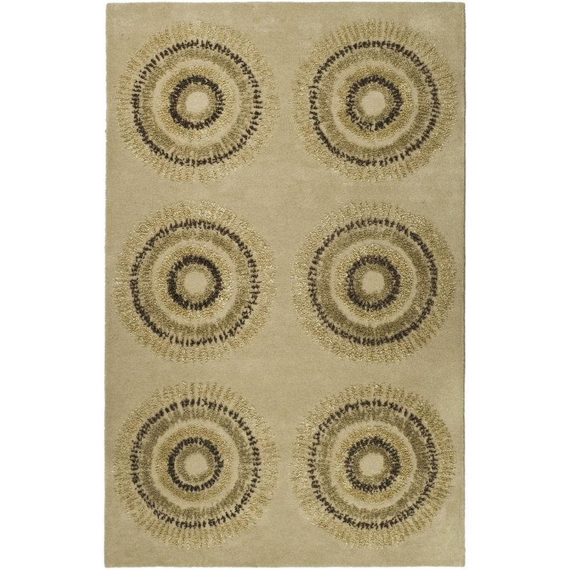 Nonia Hand Tufted Wool Geometric Rug, Rectangle 5' x 8'