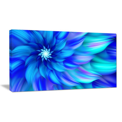 « massive blue à fleur fractale », impression sur toile tendue