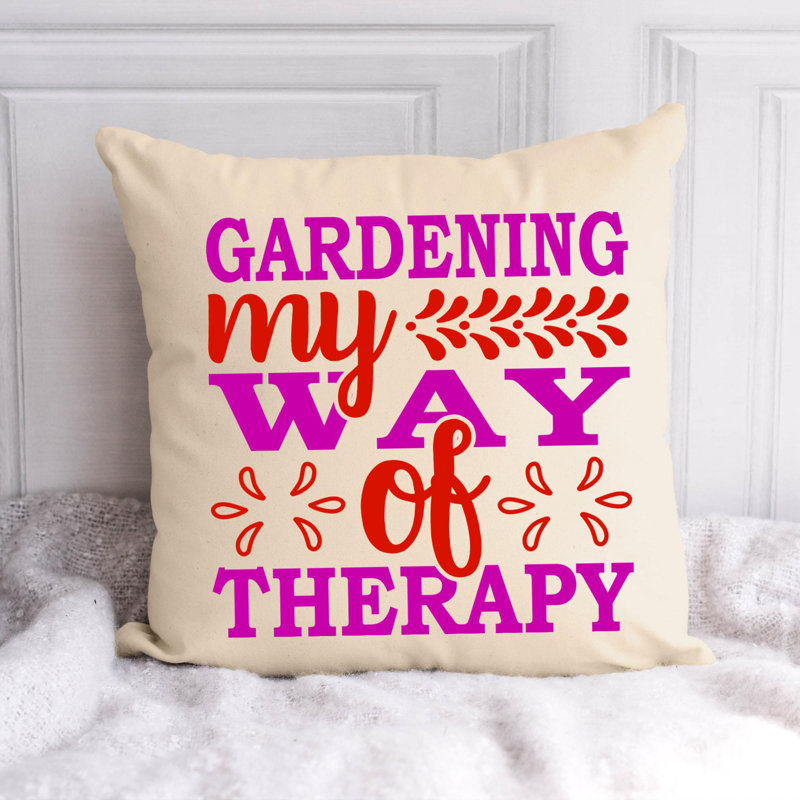 Citation amusante «Garden Lover» 518 - Coussin décoratif inclus, H 14 po x l 14 po