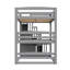Lit superposé triple double avec escalier de rangement, conception séparée, gris-1172264238