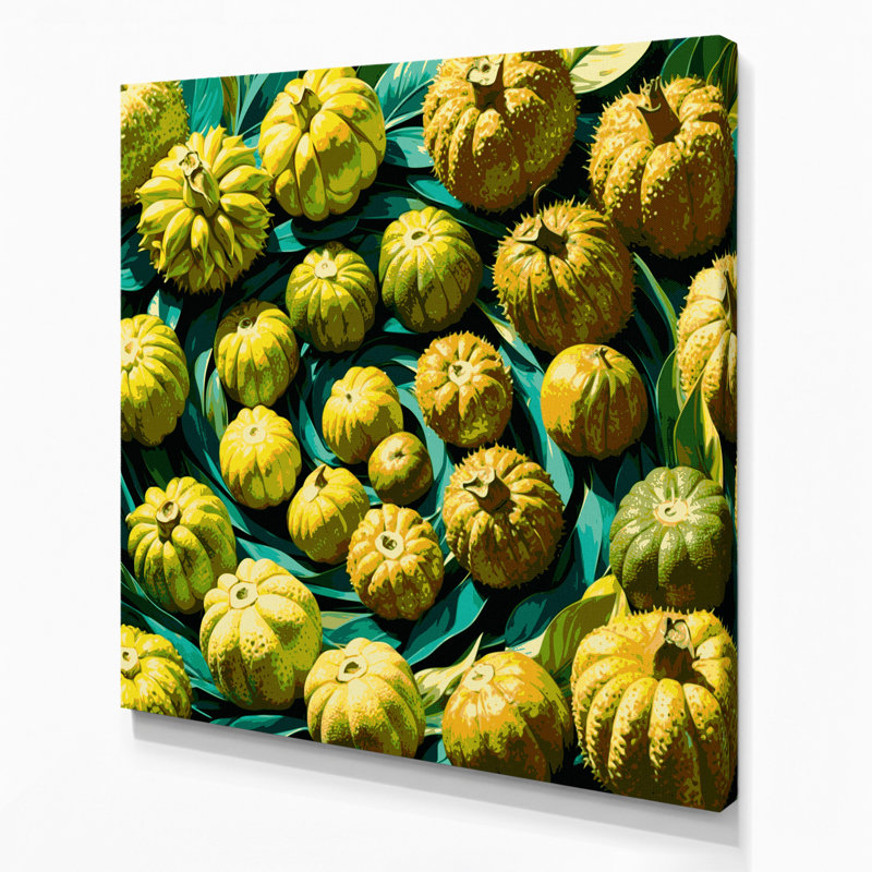 Art mural sur toile fruit vert, H 32 po x l 32 po