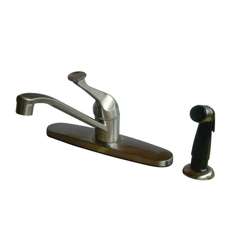 Kingston Brass Chatham One-Handle 4-Hole 8" Centerset Kitchen Faucet with Side Sprayer