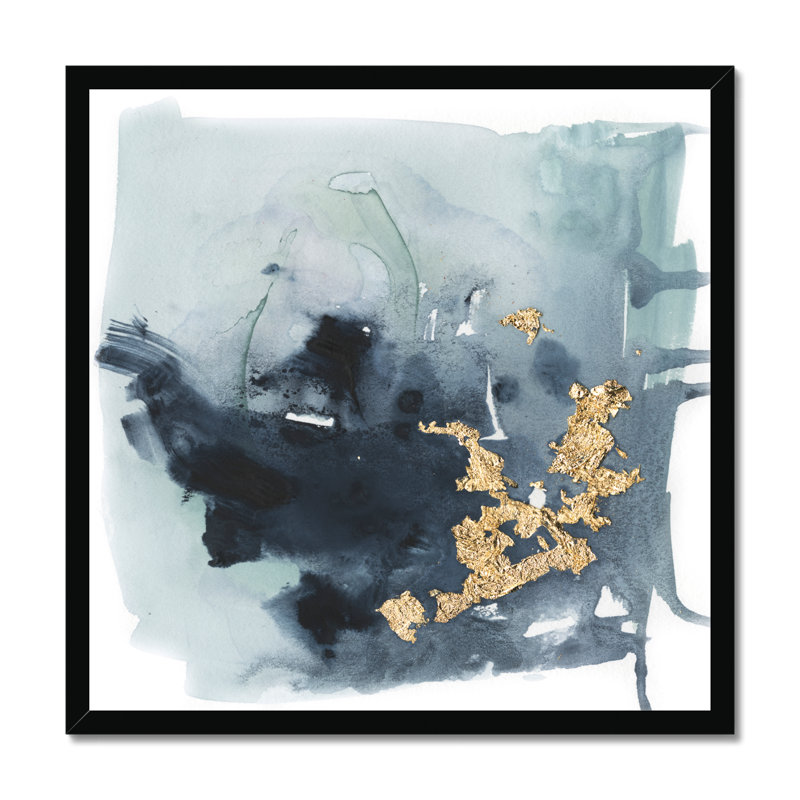 Cerulean & Gold I by Victoria Borges - Print, Black Framed Paper Print, 55cm H x 55cm W