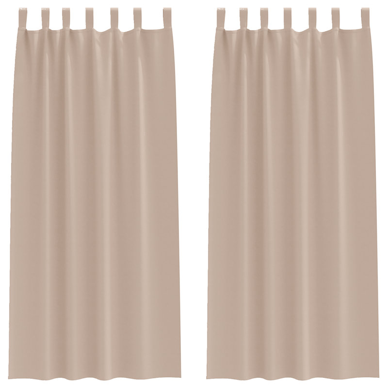 Curtains With Curtains 2 Pcs Polyester, Taupe, 140cm Width x 225cm Drop