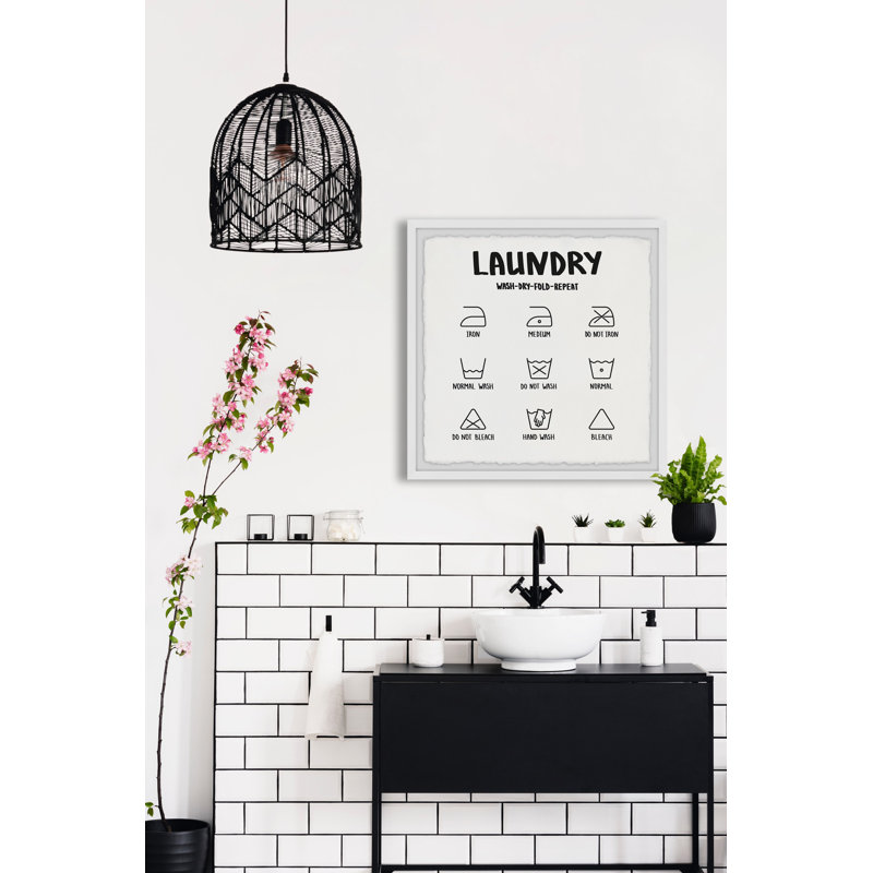 Laundry Cycle - Single Picture Frame Print, 45cm H x 45cm W x 3.81cm D