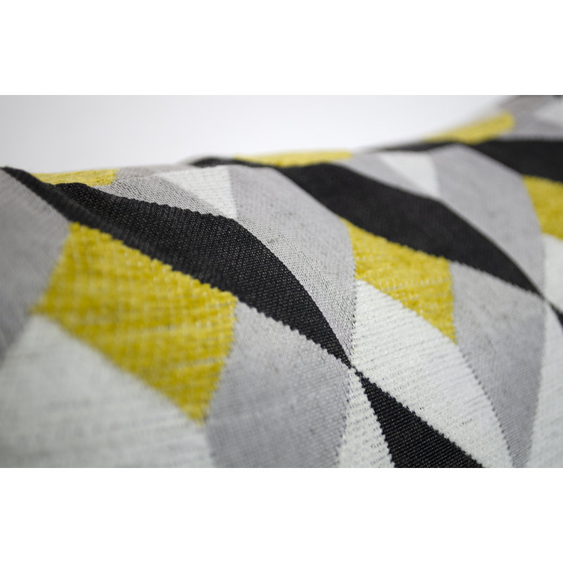 Cube Geometric Feather Reversible Throw Pillow
