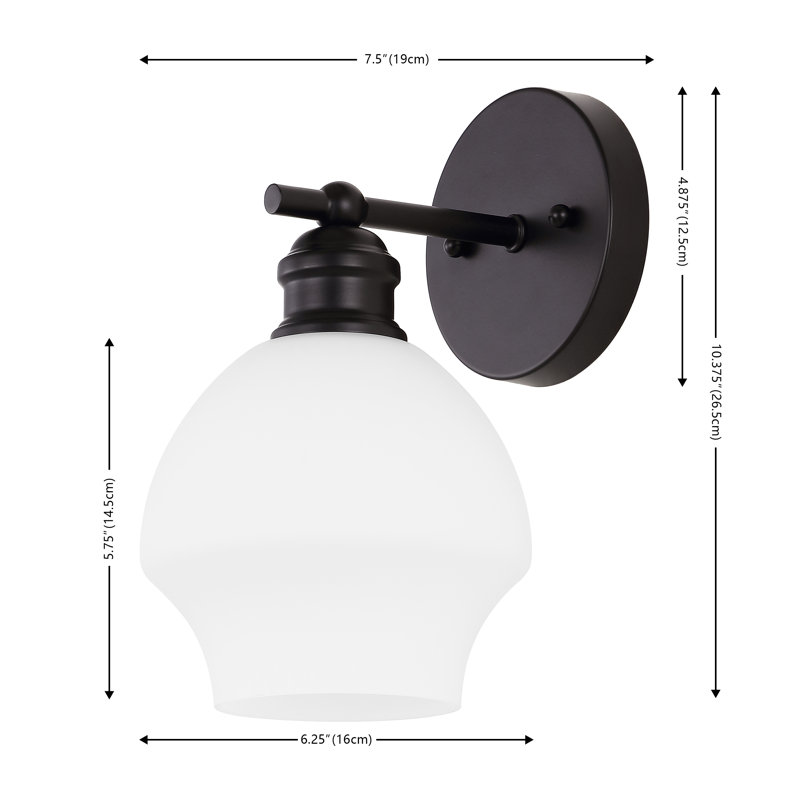 Seeker Armed Sconce, Black, White