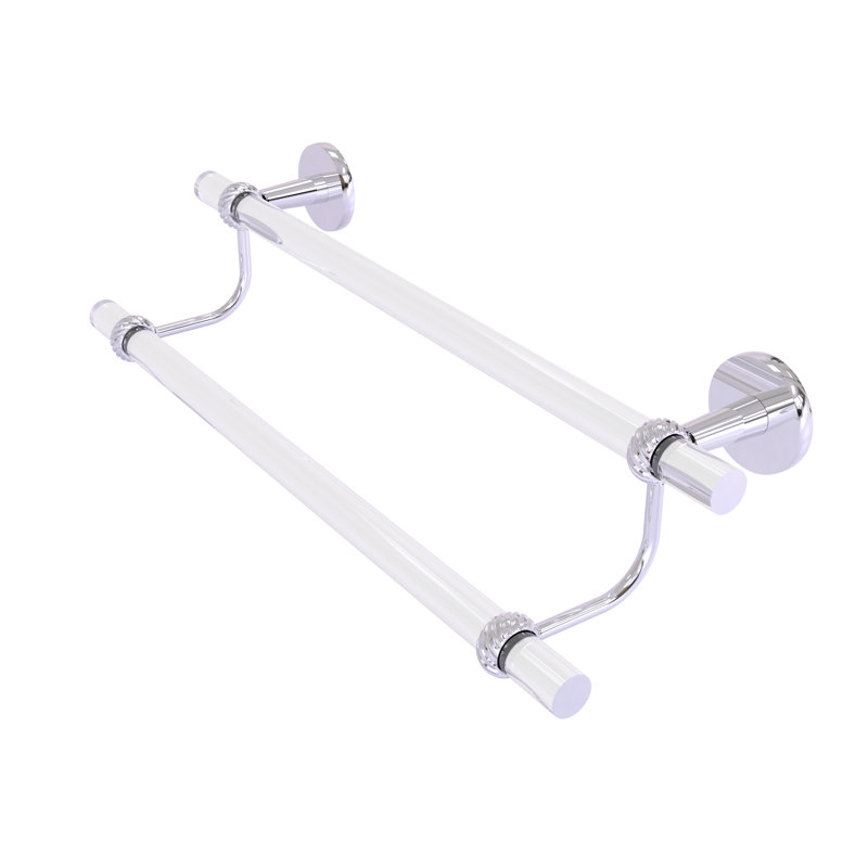 Double barre à serviettes murale clearview, Chrome poli, H 7,6 po x l 28 po x P 5,5 po