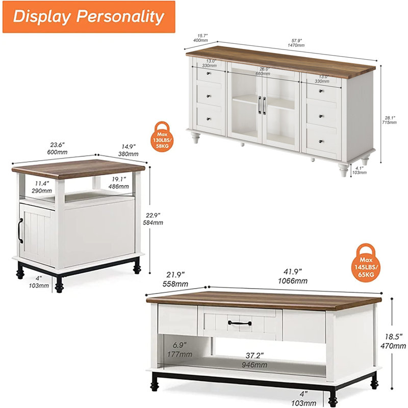 Langmesser 3 - Piece Living Room Table Set