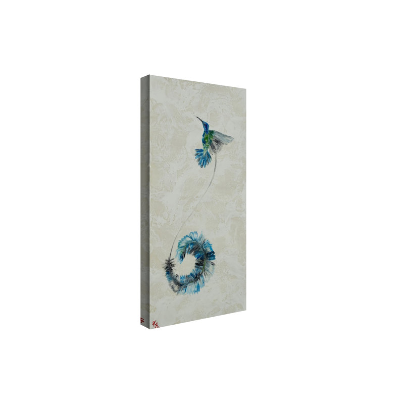 Art mural «Feathered Symphony» par Karen Biery, Toile tendue, H 24 po x l 12 po, Does Not Apply
