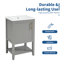 Meuble-lavabo gris 20 po avec lavabo, armoire, support de rangement et tablette ouverte | Idée de cadeau-2077188584