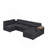 Black Fabric Sectional Sofa with Storage Ottoman