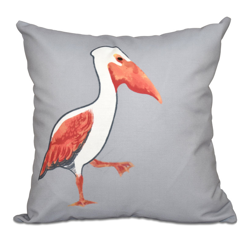 Beach Vacation Reversible Throw Pillow, 20" H x 20" W, Gray