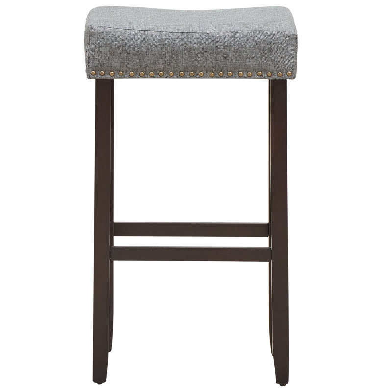 Blairwood Counter Stool with Solid Wood Frame, Light Grey, Dark Grey