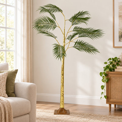 Lampe sur pied à DEL de 51 po en forme de palmier tropical avec lumière blanc chaud, lampe décorative moderne
