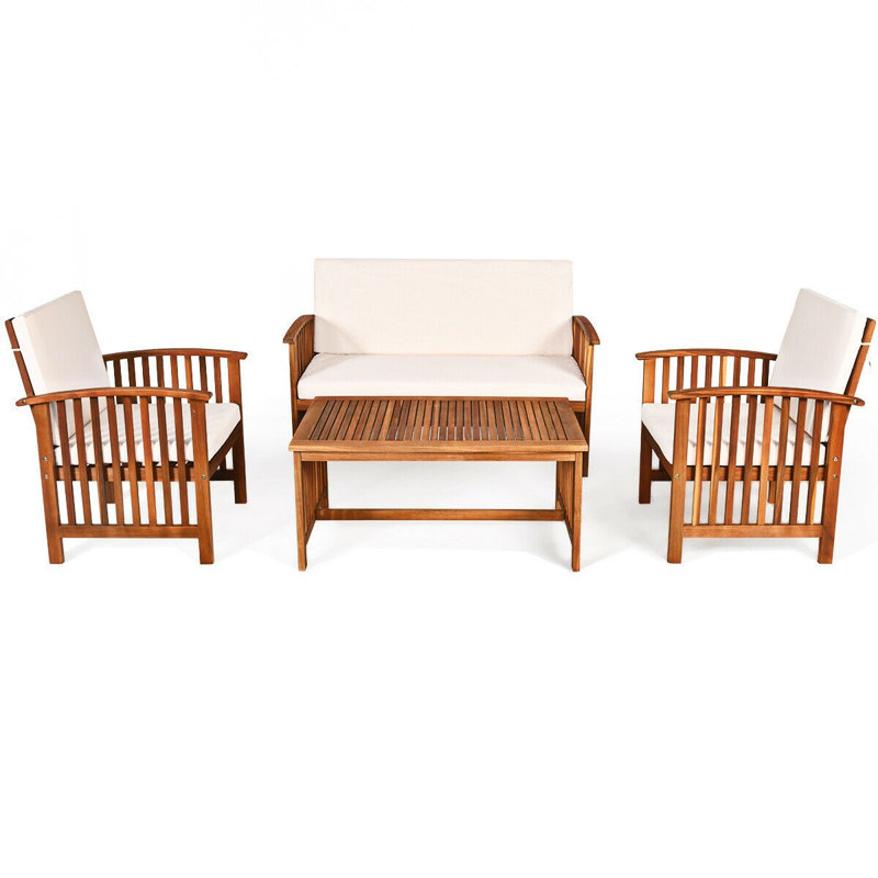 Ensemble de conversation avec canapé 4 pièces Kemm, Beige