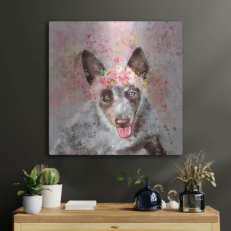 Art mural en métal Flower Crown, H 24 po x l 24 po