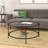 Sivil 36" Wide Round Coffee Table with Glass Top in Blackened Bronze-1958594351