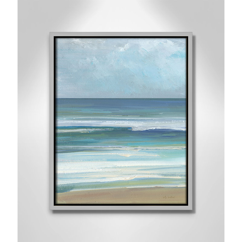 «Gentle Waves I Print» par Sally Swatland, H 15,5 po x l 12,5 po, Argent argent