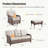 6-Piece Outdoor Rattan Furniture Set, 2 Weather-Resistant Rattan Sofa, 2 Swivel Glider Chairs With T-Shaped Backrest, And 2 Versatile Ottomans For Patio, Garden, Poolside & Backyard