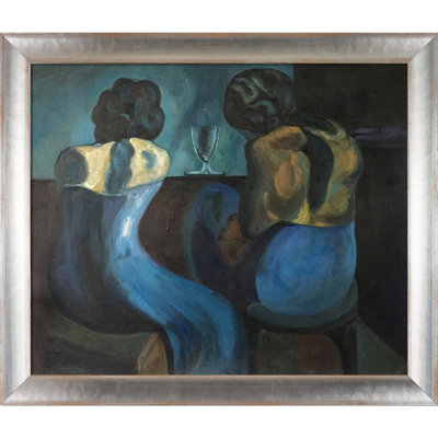 «Prostitutes at a Bar» par Pablo Picasso - peinture sur toile à cadre flottant