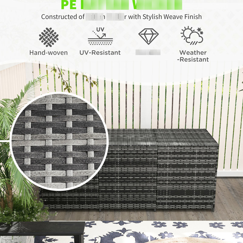 Boîte extérieure Pe - 175 gallons avec doublure intérieure pour terrasse, piscine, outils de jardinage