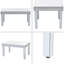 Table basse en verre moderne à la mode avec miroir, table de cocktail facile à assembler avec design en cristal et pieds à hauteur réglable