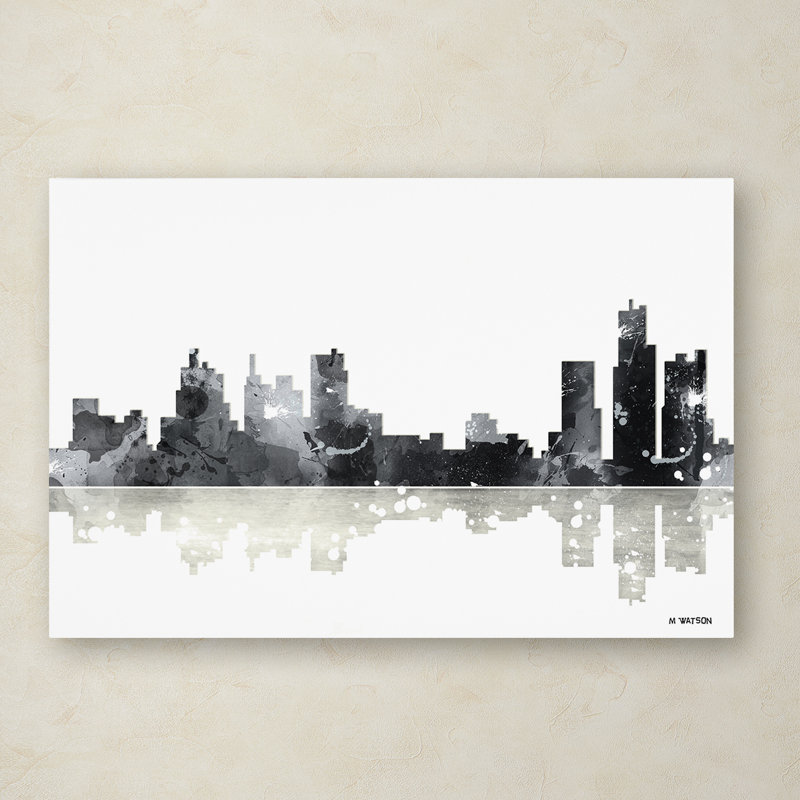 « boston mass horizon bg-1 », reproduction d’impression sur toile tendue en noir et blanc, H 30 po x l 47 po x P 2 po