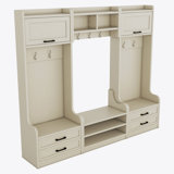 4-in-1 Detachable Hall Tree with Storage and 7 Hooks, Multiple Functions Hallway Coat Rack with Storage Drawers and Cabinet, Shoe Bench for Entryway Hallway