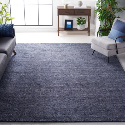 Himalaya Hand Tufted Wool/Cotton & Other Fiber Solid Color Rug in Gray/Black