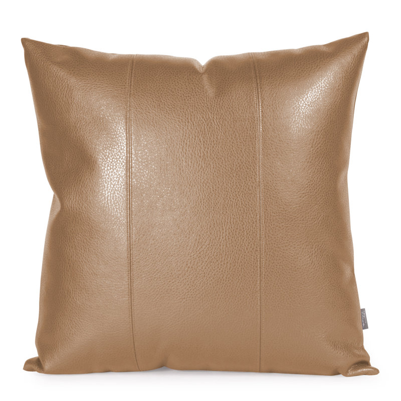 Coussin décoratif en similicuir, Bronze, 24" x 24"