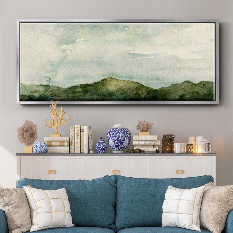 Riverside II- Framed Canvas, 20" H x 50" W