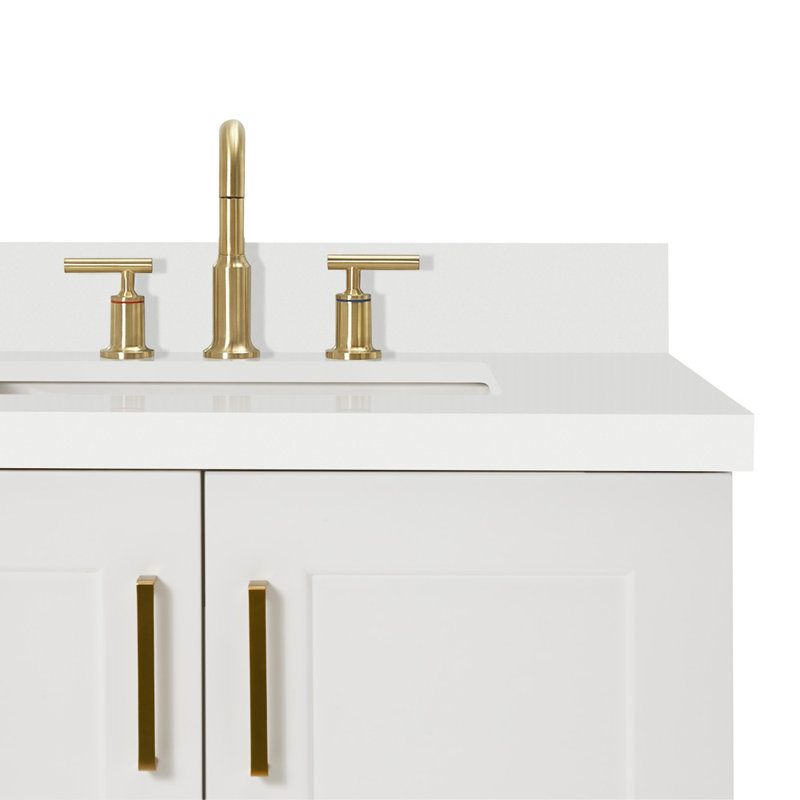 43 IN.  Single Bathroom Vanity, Right , White, Rectangular