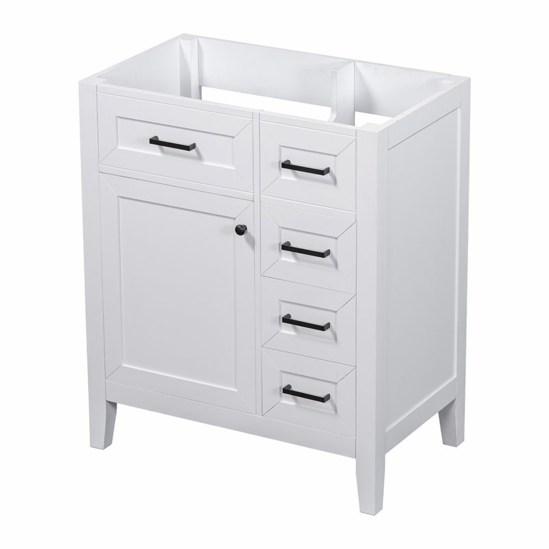 Base de meuble-lavabo simple 29,52 po seulement, Blanc