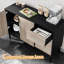 Armoire de rangement à 3 tiroirs, buffet à 2 portes, armoires décoratives Mid-Century avec tablette réglable, armoires de cuisine pour vestibule, salon, bureau, salle à manger, chêne