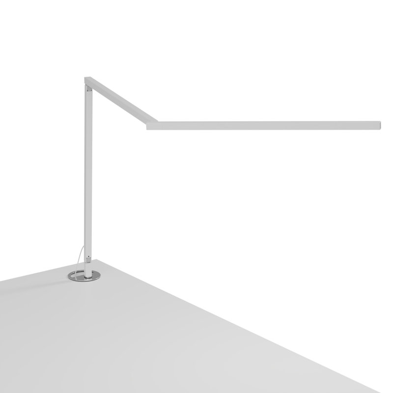 Lampe de bureau Z-Bar Gen 4 avec œillets, H 15,8 po x l 32 po x P 3 po, 5000 K, Blanc mat