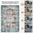 GLN Rugs Vintage Collection - Machine Washable Area Rug, Vintage Washable Rug, Non Slip Area Rug, Low Pile Living Room Rug, Bedroom Rug, Bathroom Rug - Easy Clean (Blue and Tan Rug)-1239938073