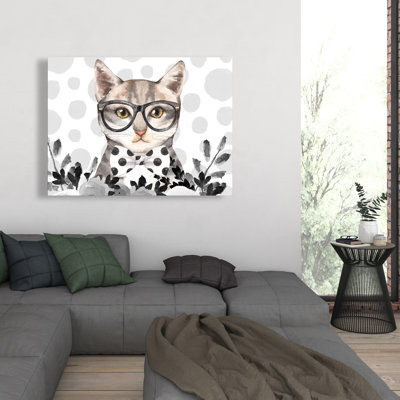 Geek Cat - Toile illustrative féline pour la décoration intérieure