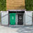 Galvanized Steel Metal Outdoor Bin Shed - 2 Trash Cans, Easy Assembly, Gray For Lawn Garbage Can Capacity, Lockable, Backyard Storage