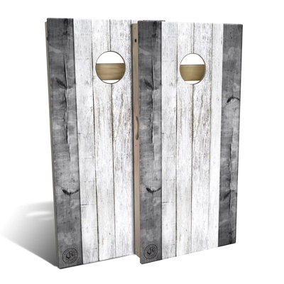 Grey Barn Wood Cornhole Board Set | Includes (2) Boards, (8) Bags & Optional Accessories
