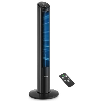  40'' Tower Fan For Bedroom, Quiet Bladeless Oscillating Fan With Remote Control, 12 Speeds, 4 Modes,12h Timer, Led Display, 25ft/s Velocity, Standing Floor Fans For Home Room Office