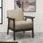 Fauteuil d'appoint en tissu et bois d'hévéa massif 1 pièce-1245471122