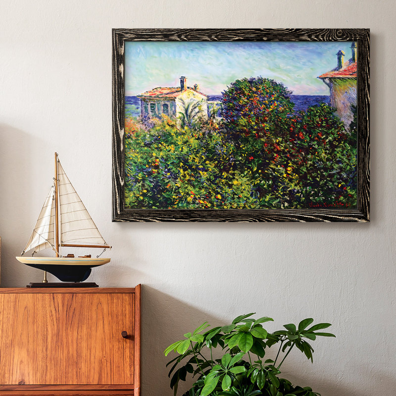 "Bordviera, The House Of Gardener, 1884", reproduction d'art encadrée sur toile par Claude Monet, Noir