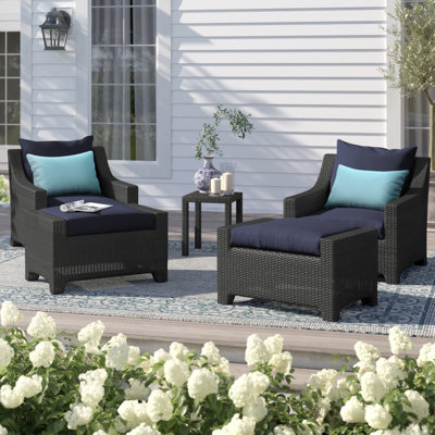 Mifflin 5 Piece Rattan Multiple Chairs Seating Group with Cushions