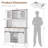 Farmhouse 72" Kitchen Buffet Hutch with Barn Door, Wine & Coffee Bar Cabinet, LED Lighting, 2 Drawers, 8 Storage Shelves, Charging Station, Large Pantry Sideboard for Dining Room and Kitchen-1852049181