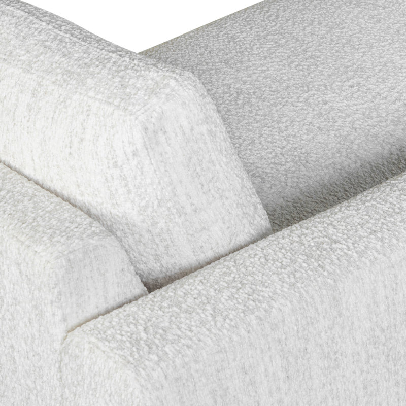 Nigell 123 In. Arm Facing Rectangular Sectional Sofa With Round Arms, Left Hand Facing, White Polyester