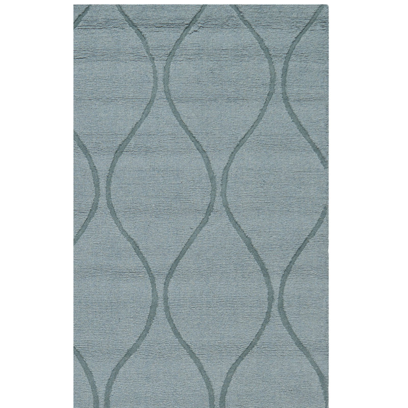 Soukup Hand Loomed Wool Geometric Rug, Square 6'