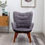 Fauteuil d'appoint en velours gris polyvalent-1831088664